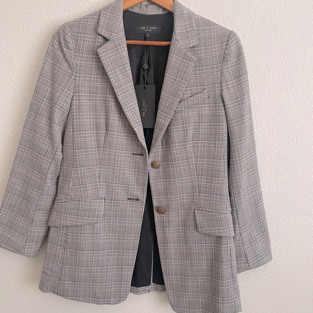 Rag & Bone Grey Check Blazer